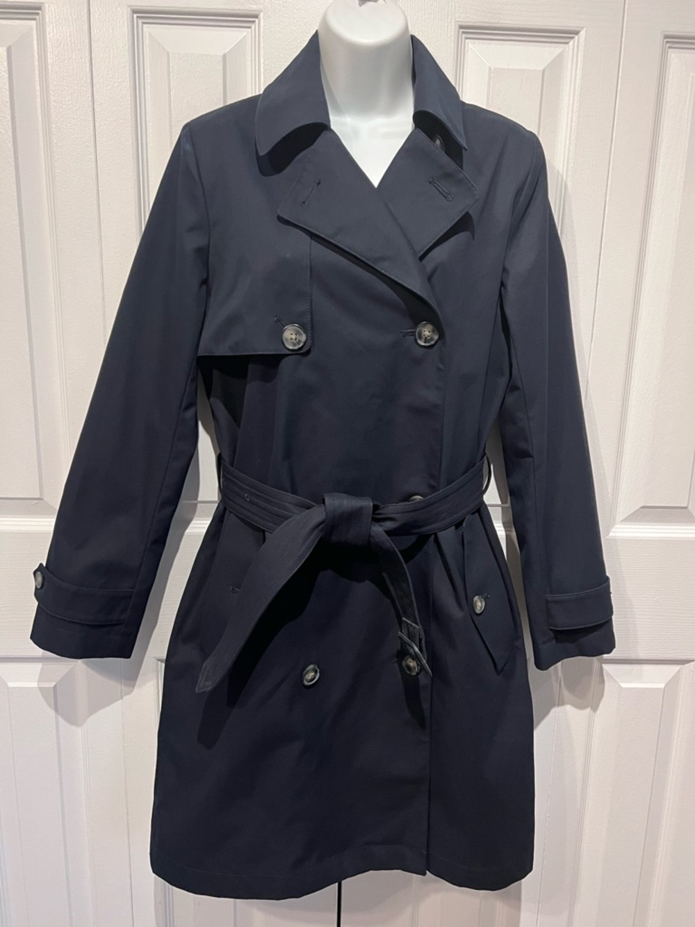 Gap Navy Blue‎ Double Breasted Lined Cotton Trench Coat Size M